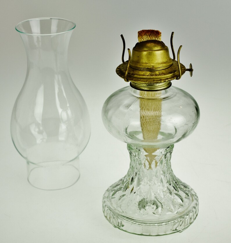 Vintage Glass Eagle Oil Lamp Etsy