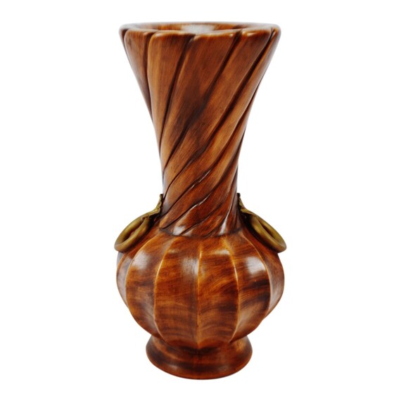 Vintage Large Swirl Design Chalkware Floor Vase Etsy
