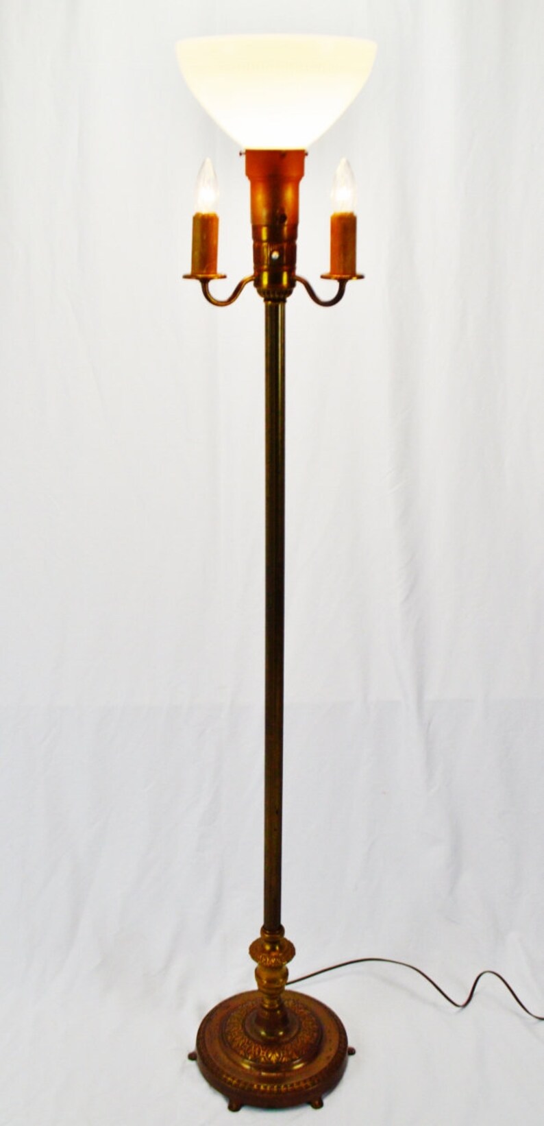 Vintage Mitchell 4 Light Torchiere Floor Lamp with Corning Etsy