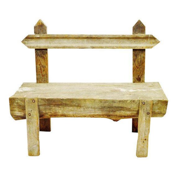 Antique Primitive Petrified Wood Log Bench Etsy