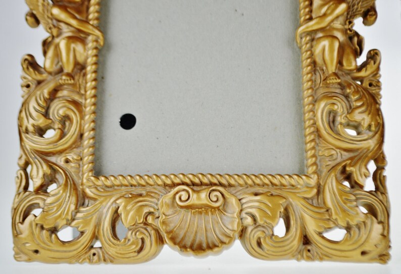 Vintage Resin Picture Frames with Cherub Design A Pair