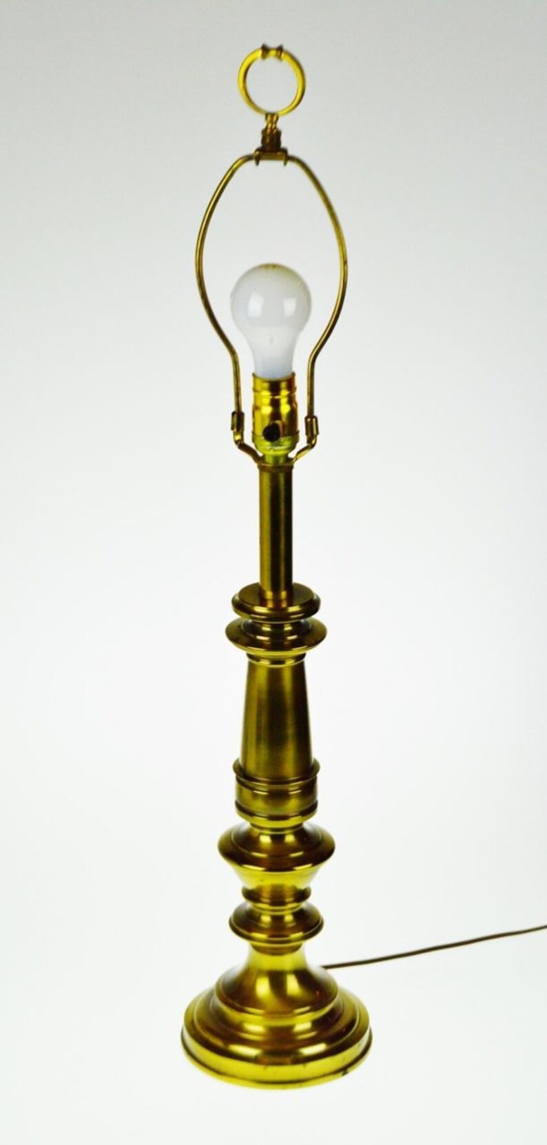 Vintage Brass Stiffel Table Lamp With Finial Etsy