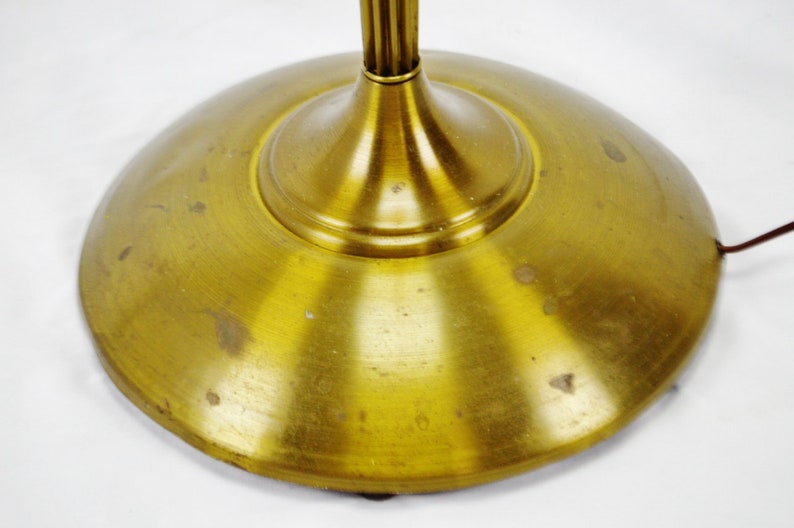 Art Deco Brass Swing Arm Floor Lamp with Diffuser