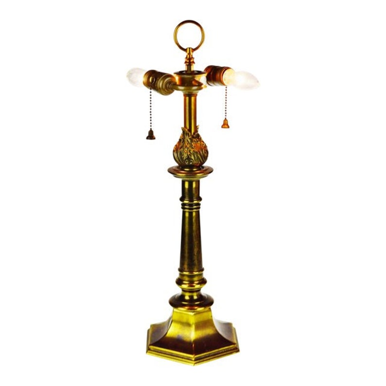 Vintage Brass Double Socket Stiffel Table Lamp Image 0