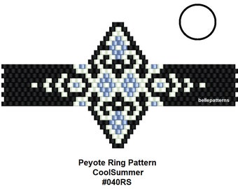 peyote ring pattern,pdf-download,DIY, #040RS,beading pattern,ring pattern,ring shape pattern,pdf pattern,pdf file,digital file