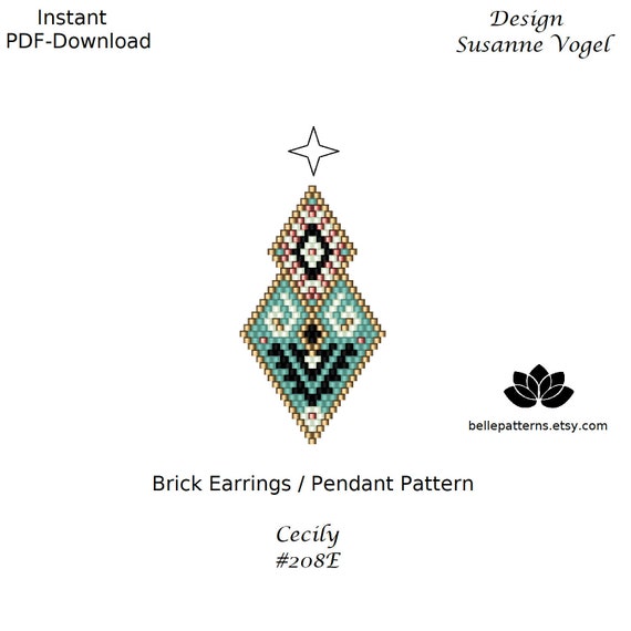 Ohrring Muster Brickpdf Etsy