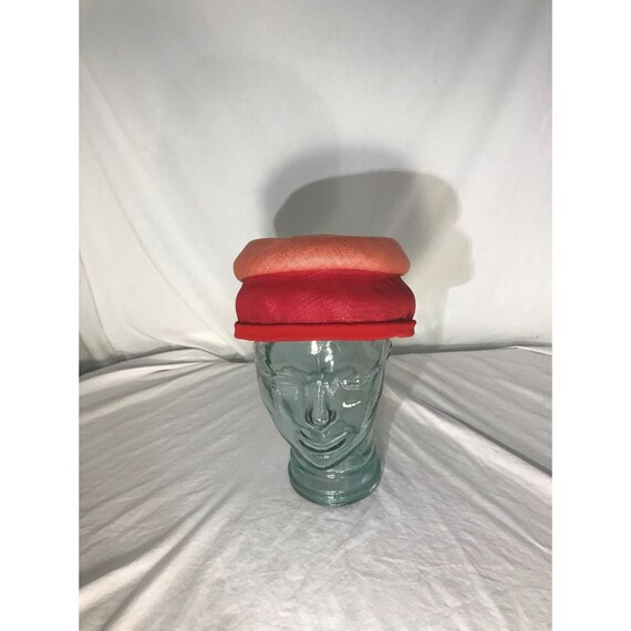 Vintage 1930s Evelyn Varon Red Pillbox Hat with Pi
