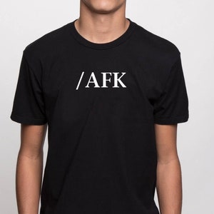 Funny—/AFK logo tee—unique mens T-shirt--logo, pc,ps5,Xbox nerd tee