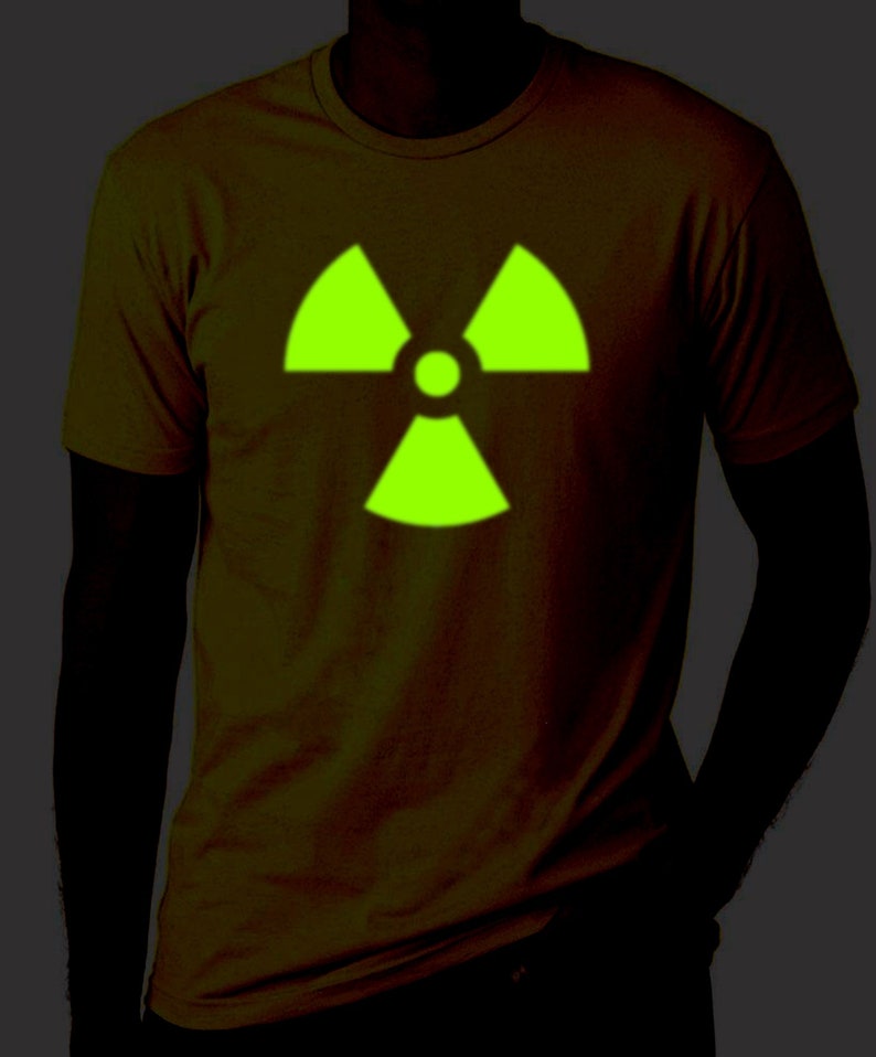 Glow in the dark Radiation symbol-Tshirt, cool,unique, design image 2