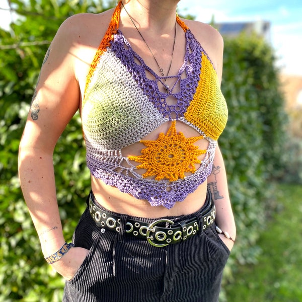 Häkeltop "PASTEL SUN"/ Crochettop/ Croptop