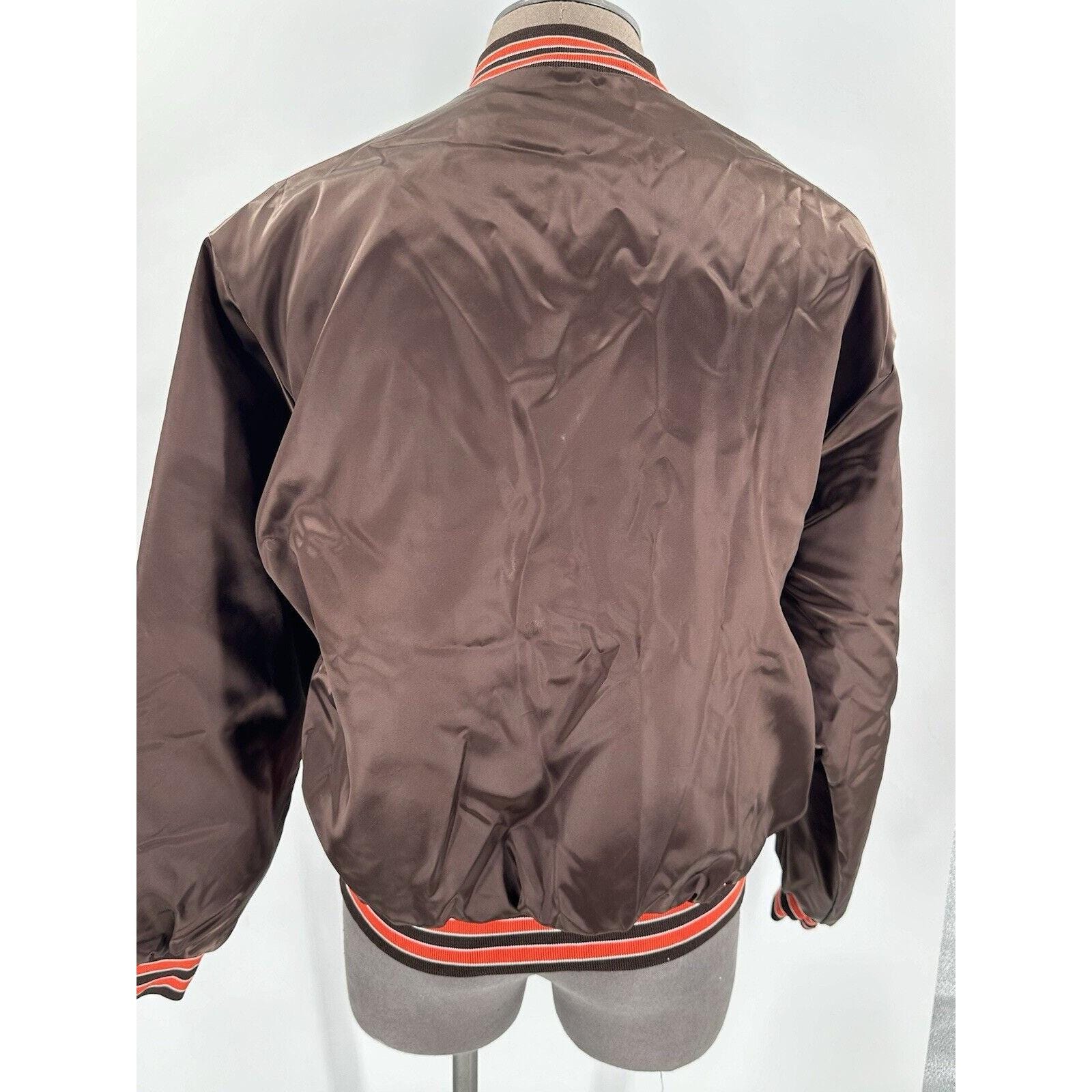 VTG Swingster Cleveland Browns Satin Bomber Jacket Brown