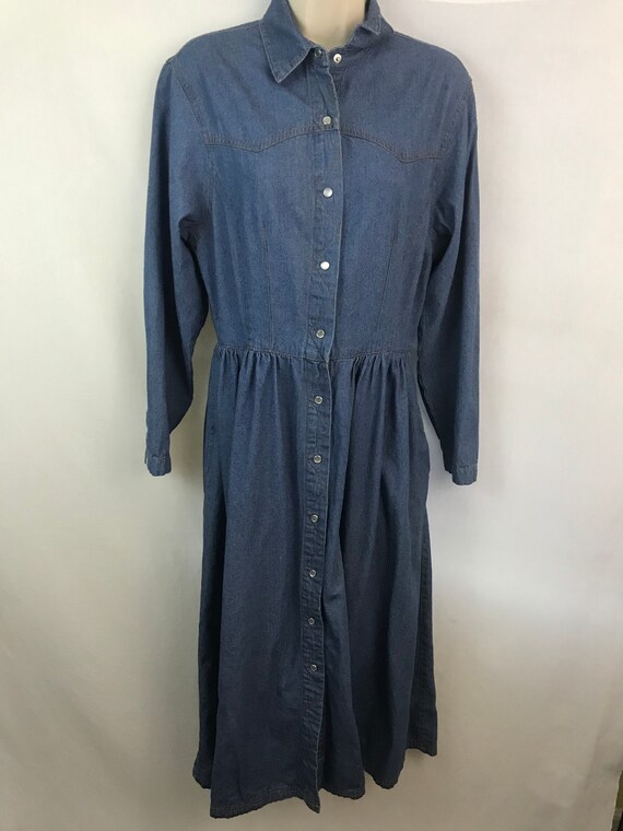 long maxi denim dress