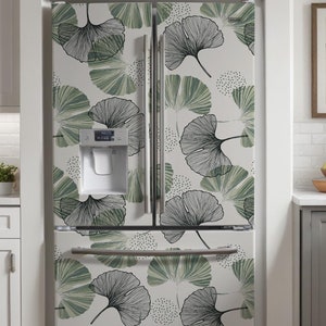 Refrigerator wrap. Wallpaper for fridge. Removable fridge stickers for  Side-by-Side, French Door, etc.