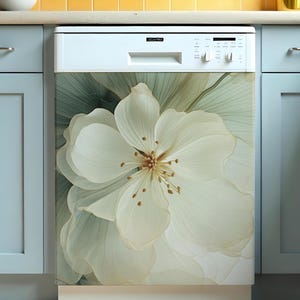 Dishwasher Cover. Dishwasher Magnet. Dishwasher decal. Soft floral  kitchen decor. Dishwasher Door Cover.  Kitchen Appliance Decor.
