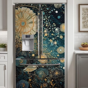 Fridge door safe cover. Removable fridge decal for Side-by-Side, French Doors, etc.