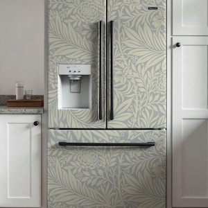 Fridge Wrap. Removable Refrigerator Decal William Morris Style.