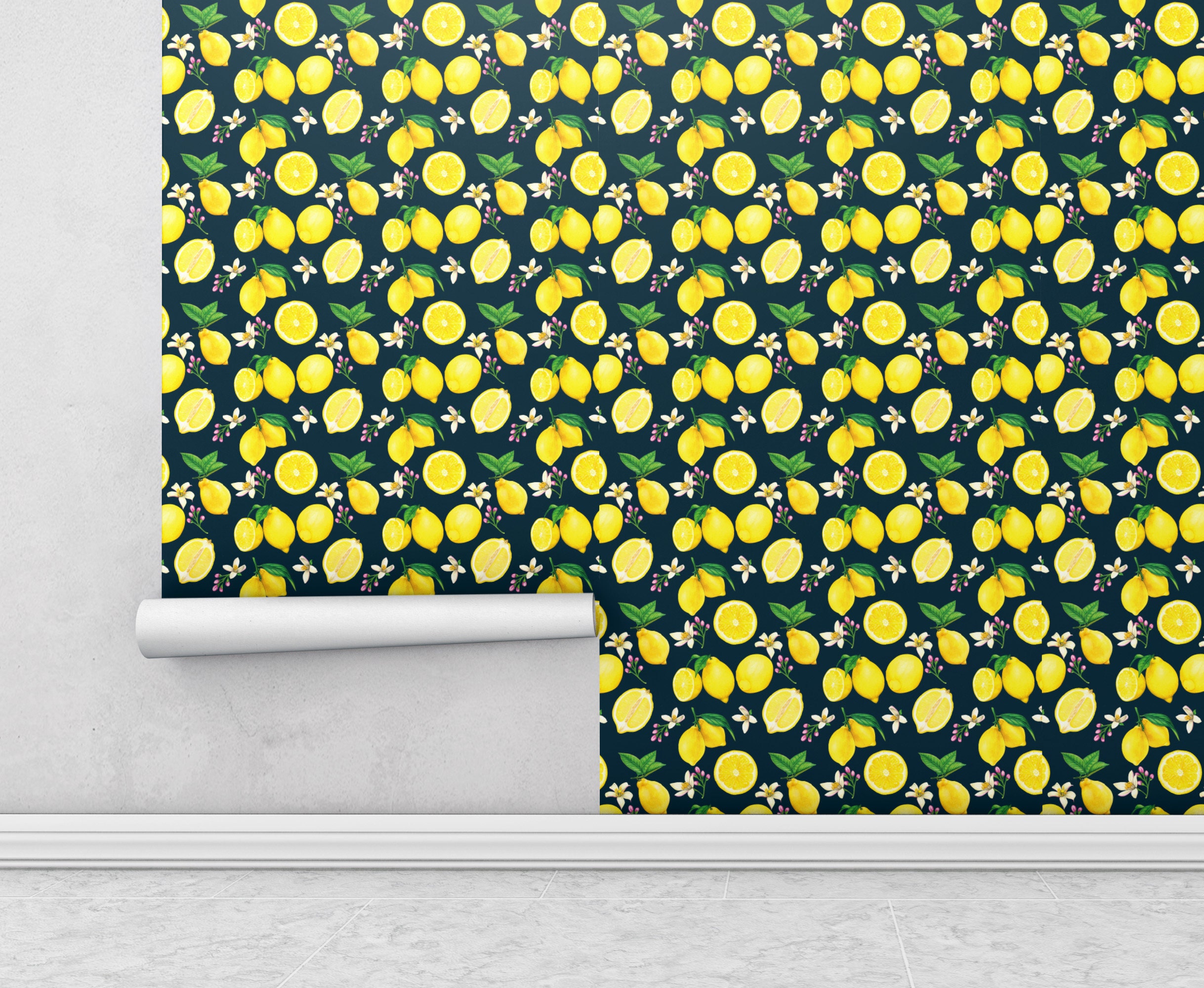 Lemon Wallpaper Peel&stick Wallpapers Removable Bedroom - Etsy UK