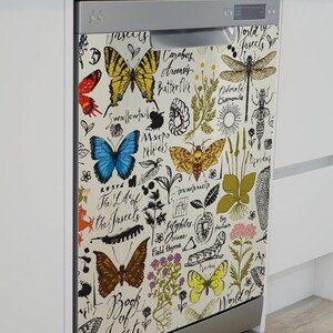 Fridge Wrap With Dishwasher. Removable Fridge Skin for Side-by-side