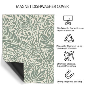 Magnetic Dishwasher Cover Panel Instantly Revamp Your Kitchen with Ease Kitchen decor. Easy Trim. Vinyl decal dishwasher or Magnet Cover. image 7