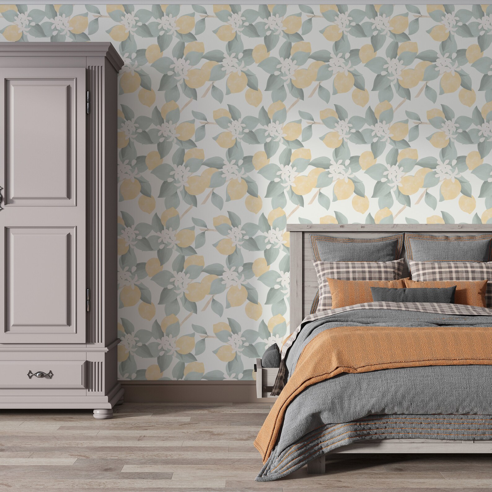 Kitchen Wallpapers Lemon Wallpaper for Kitchen Peel Ans - Etsy