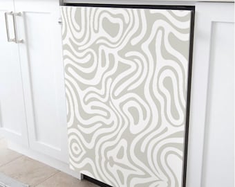 Abstract White Dishwasher Cover - Magnetic or Vinyl Decal