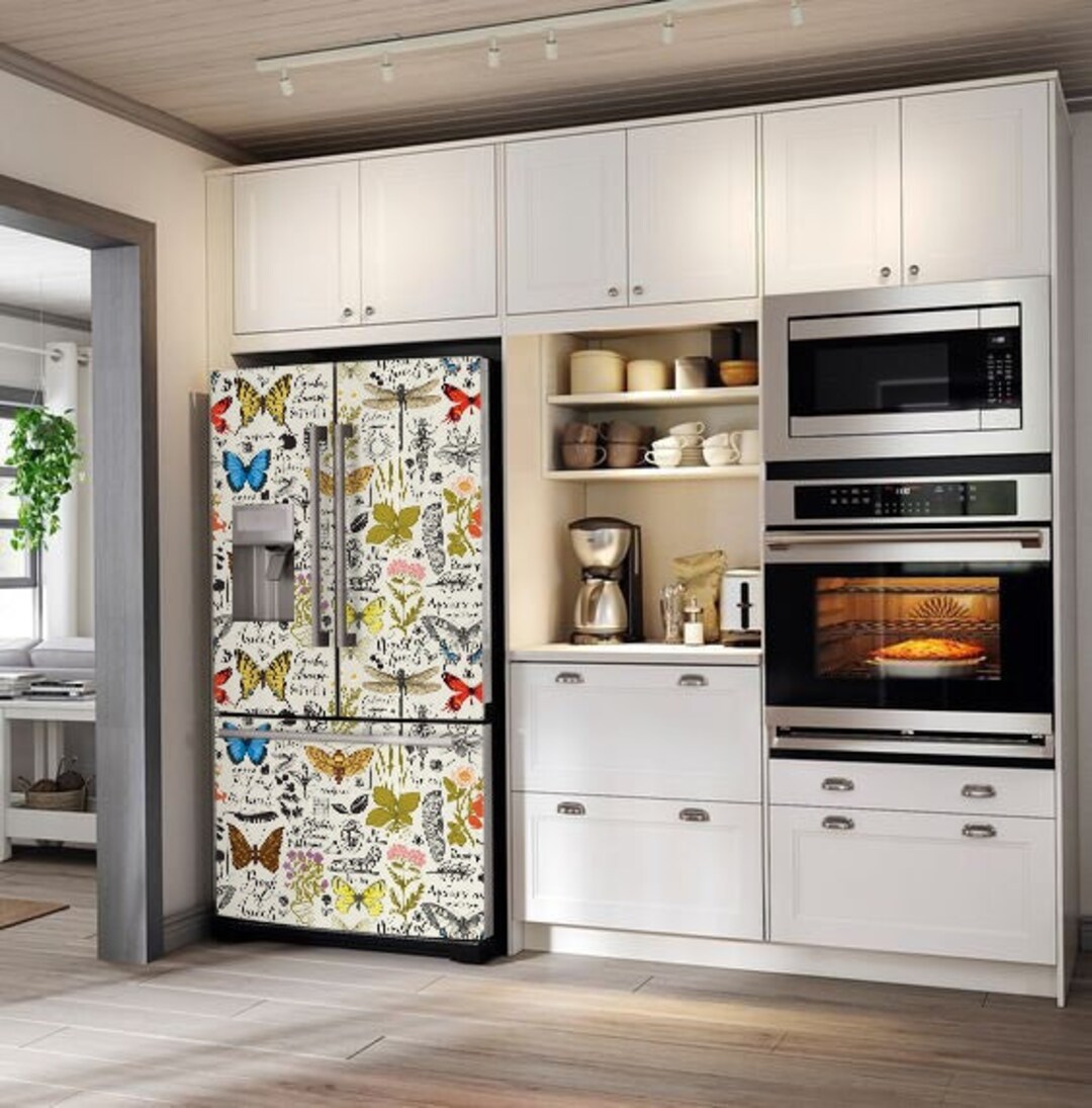 Fridge Door Wrap. Retro Styled Refrigerator Vinyl Decal Book Etsy