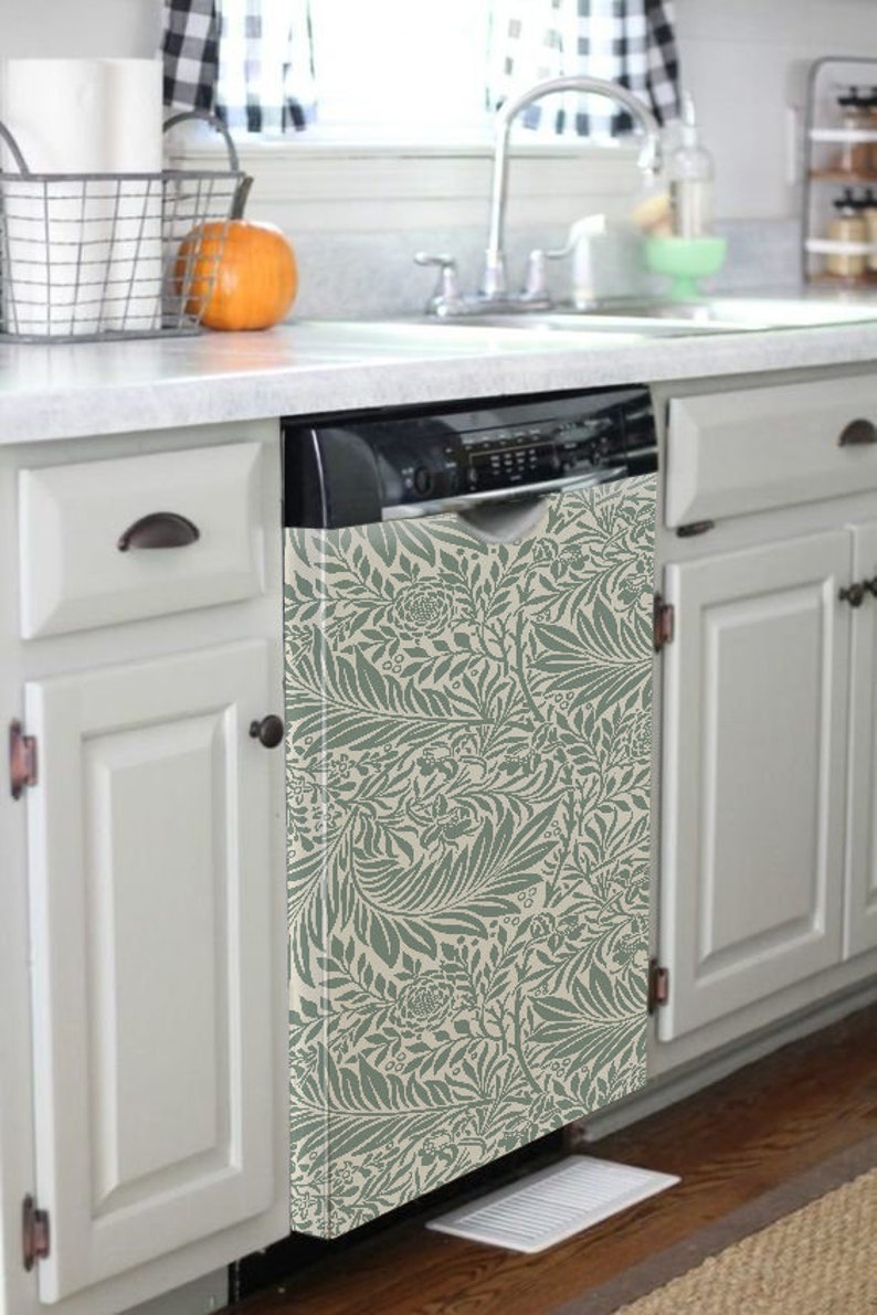 Magnetic Dishwasher Cover Panel Instantly Revamp Your Kitchen with Ease Kitchen decor. Easy Trim. Vinyl decal dishwasher or Magnet Cover. image 2