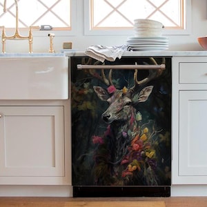 Dishwasher magnet cover. Dishwasher magnet or vinyl wrap. Instantly Revamp Your Kitchen with Ease! Easy Trim. Dishwasher door cover deer.