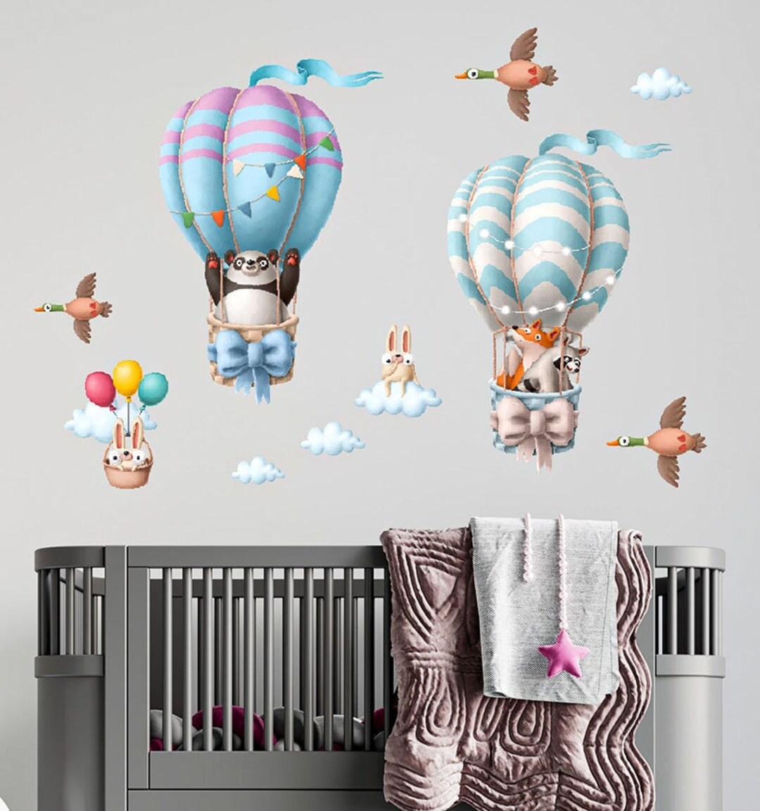 Hot Air Balloon Nursery Decal Hot Air Balloon Decals Boys Etsy