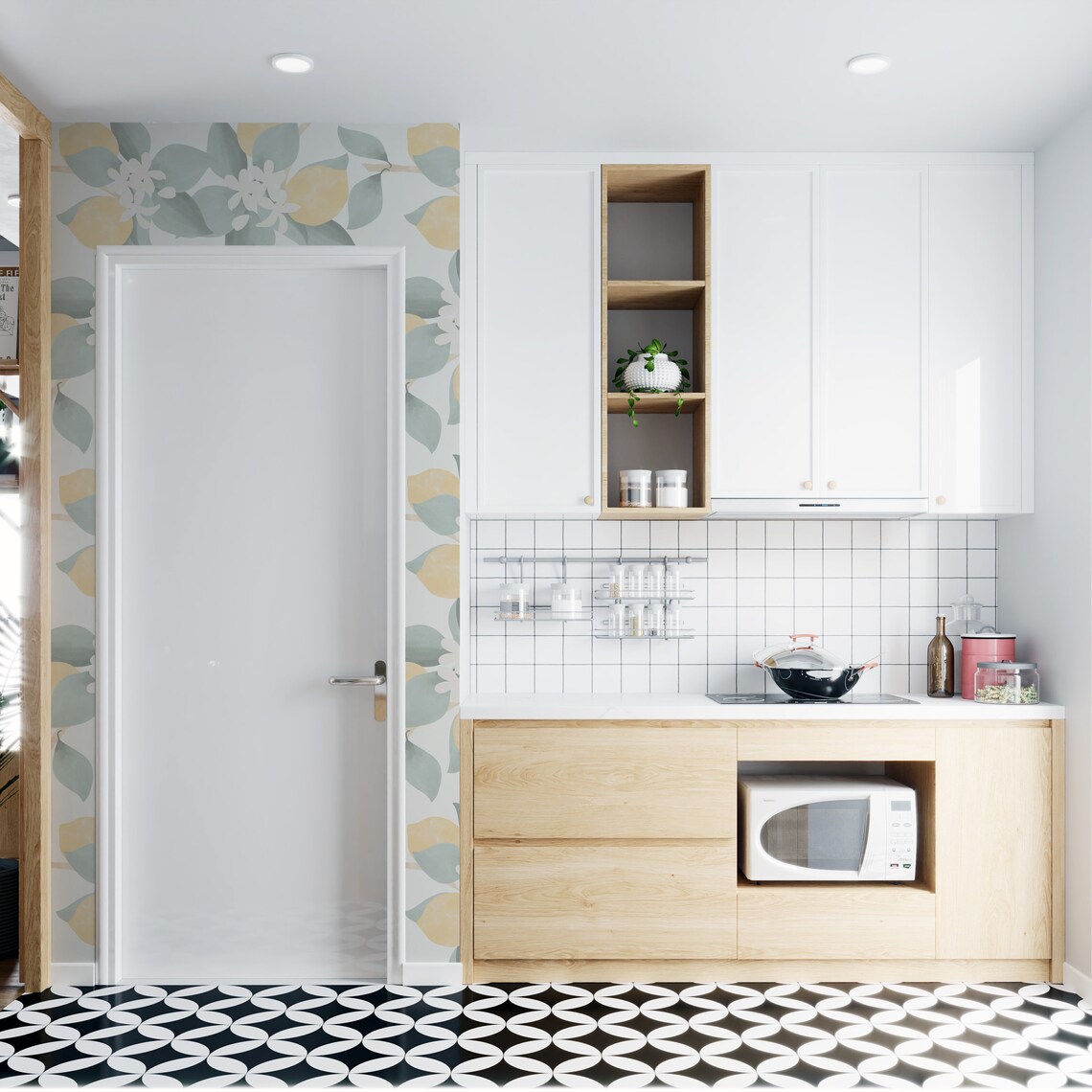 Kitchen Wallpapers Lemon Wallpaper for Kitchen Peel Ans - Etsy