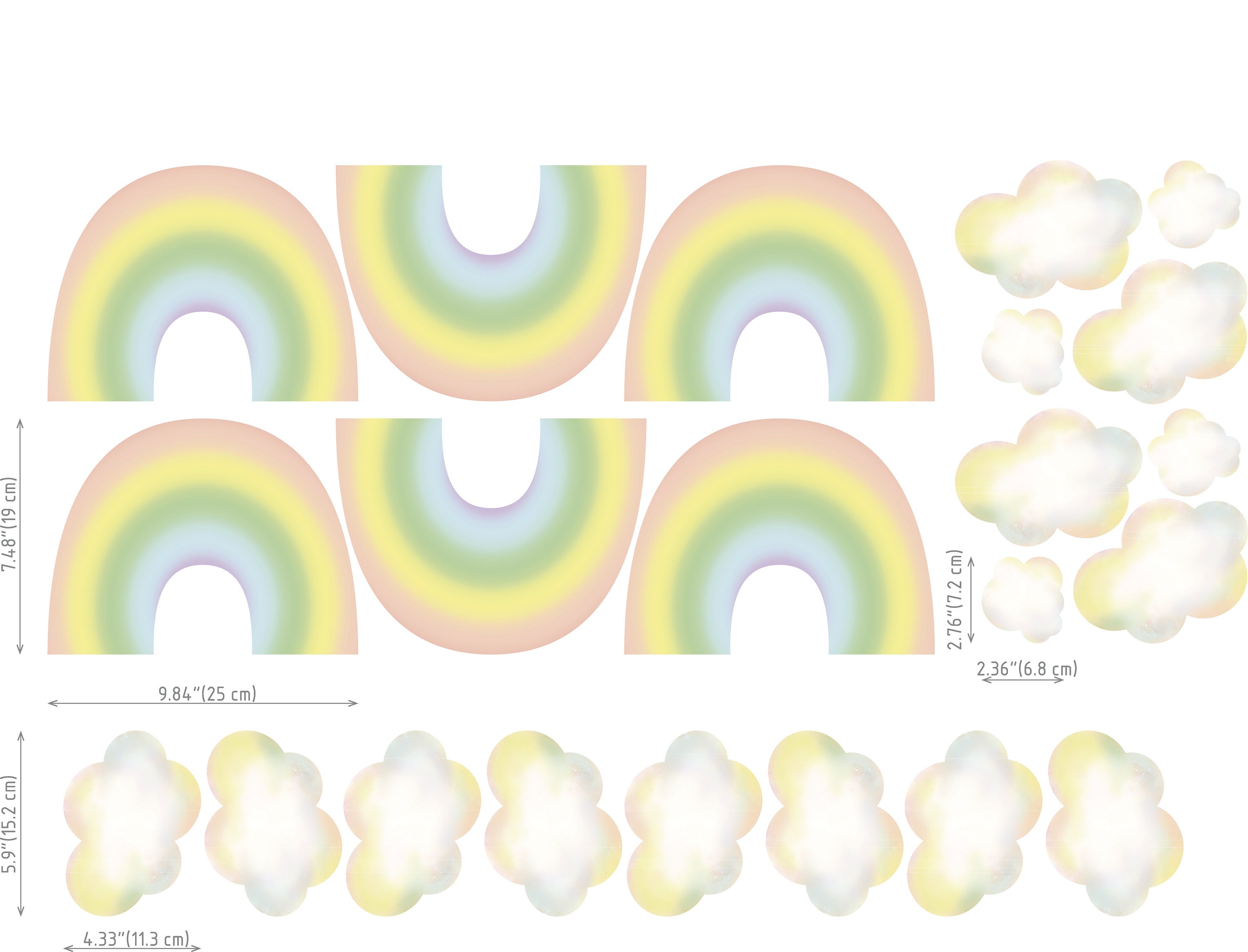 Rainbow Wall Decals Rainbow Wall Stickers Wall Decals Etsy