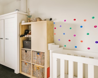Rainbow Polka dots wall decal. Watercolor polka dots decal. Confetti Decals. Peel & Stick Wall Decal Nursery. Removable Wall Stickers