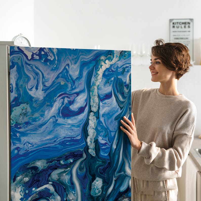 Fridge Vinyl Wrap. Refrigerator Door Cover. Refrigerator Wallpaper