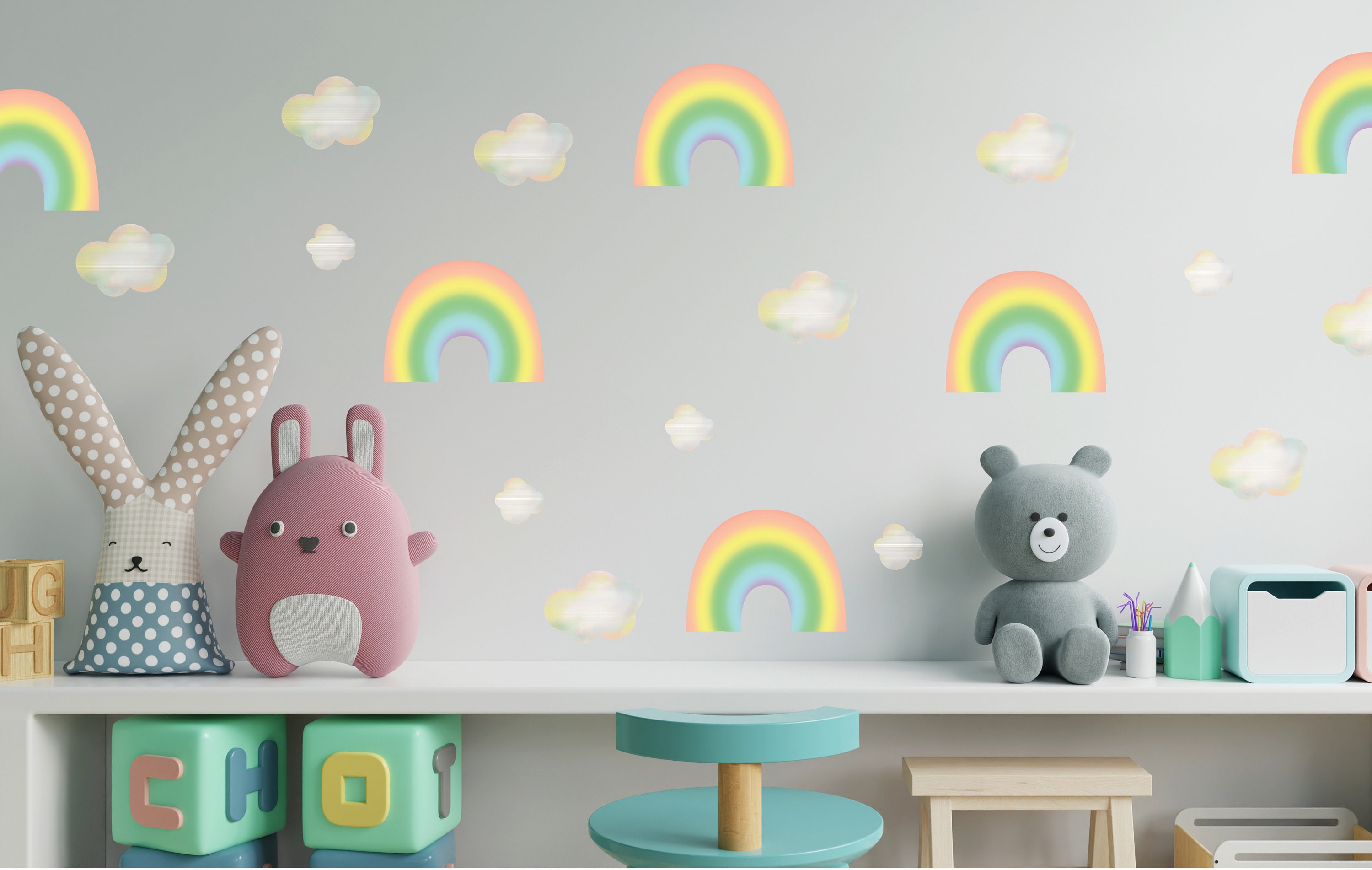 Rainbow Wall Decals Rainbow Wall Stickers Wall Decals Etsy
