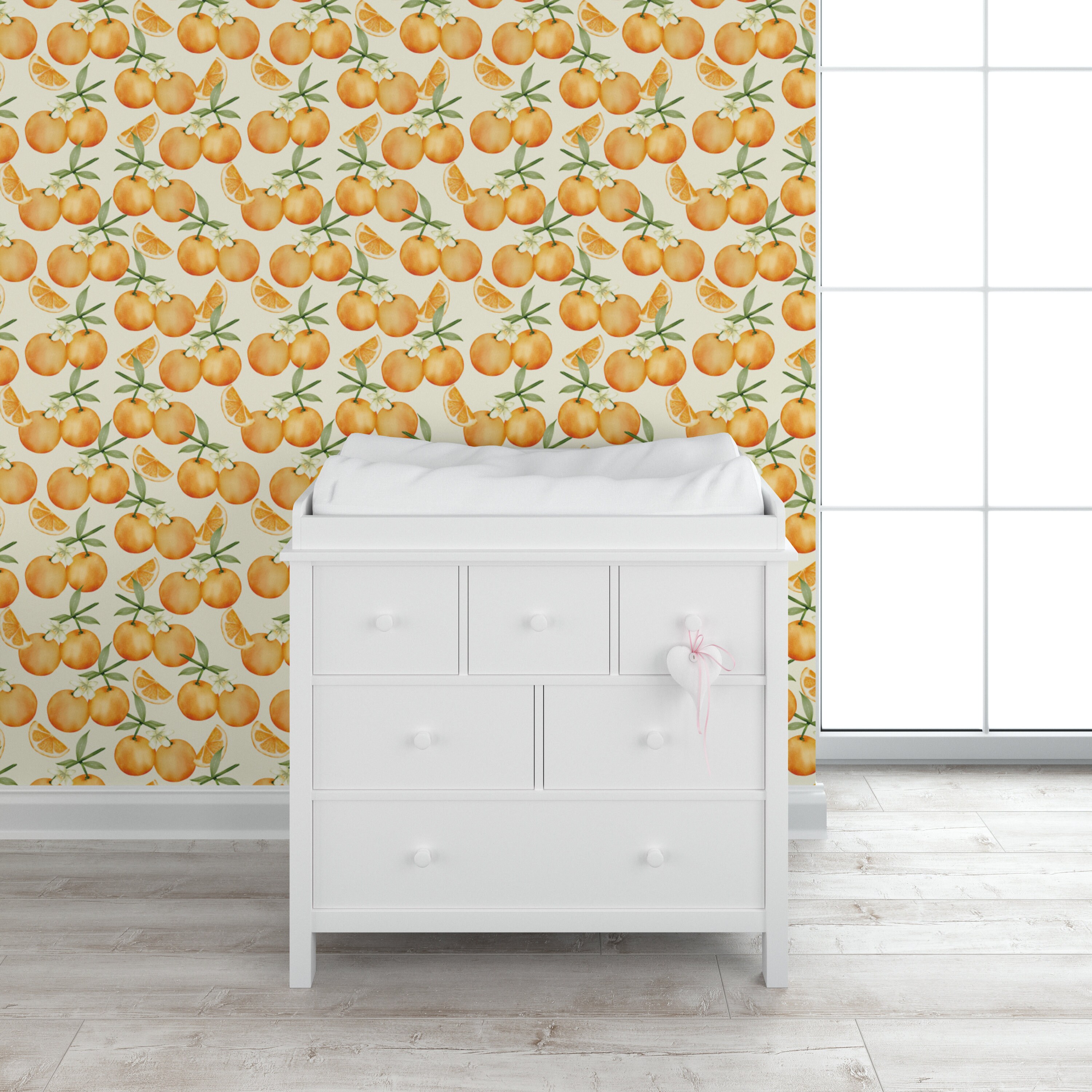 Wallpaper With Oranges Orange Fruit Murals Peel&stick - Etsy UK