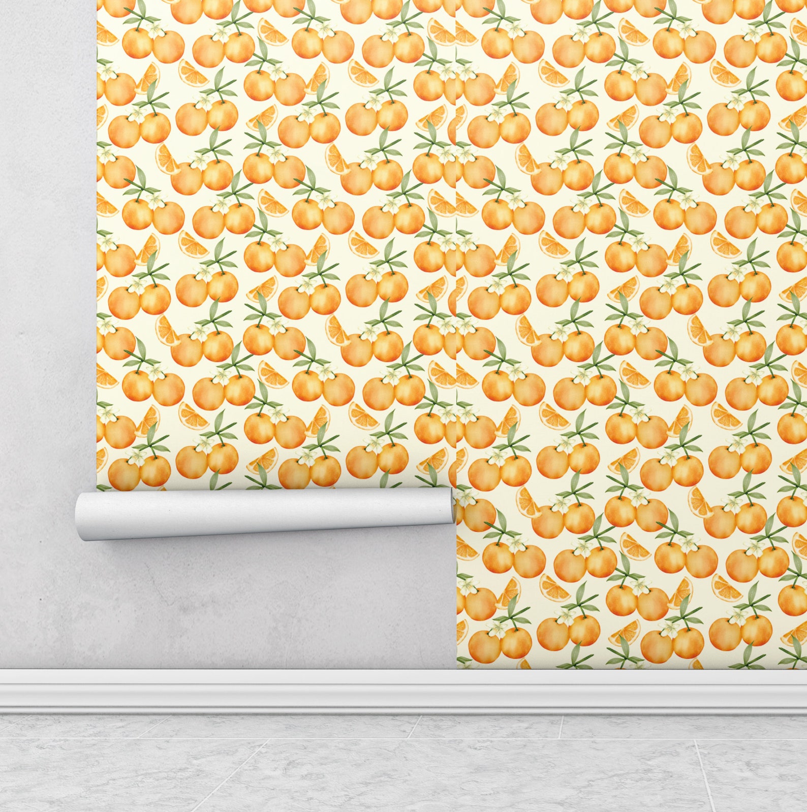 Wallpaper With Oranges Orange Fruit Murals Peel&stick - Etsy UK