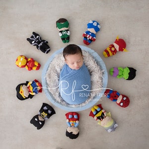 Super Heroes Baby Boy Digital Newborn Backdrop/Background Prop