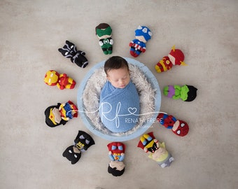 Super Heroes Baby Boy Digital Newborn Backdrop/Background Prop