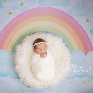 Rainbow Digital Newborn Backdrop Background Prop