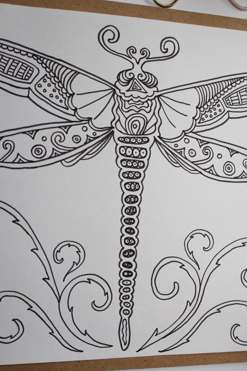 Dragonfly Mindfulness Colouring Page Printables for Kids - Etsy