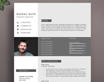 Resume Template, Professional Resume Template, Creative Resume Template for Word and Pages. Professional CV Template. Resume With Photo.
