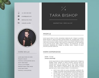 Plantilla de currículum, plantilla de currículum profesional, plantilla de currículum moderno para Word y páginas, plantilla de currículum creativo, plantilla de CV profesional