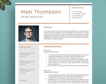 Plantilla de CV profesional, plantilla de CV creativo, plantilla de CV profesional, plantilla de CV moderna para Word y páginas. Reanudar con foto