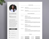 1 Page Resume Template. Professional Resume Template for Word and Pages. Modern Resume Template, Resume With Photo, 1 Page CV Template.
