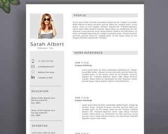 Modèle professionnel de résumé, modèle moderne de résumé pour le mot et les pages, modèle élégant de CV, modèle créateur de résumé. reprendre avec photo.