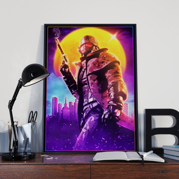 Fallout, Fallout New Vegas, Fallout 4, Video Game Decor, Video Game Decor, Gaming Poster, Synthwave, Vaporwave, Cyberpunk, Post Apocalyptic