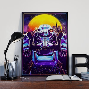 Fallout, Fallout New Vegas, decor videogame, decor videogame, gameposter, synthwave, vaporwave, cyberpunk, post-apocalyptisch