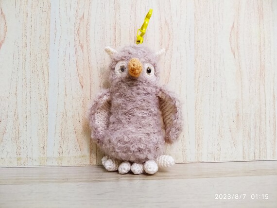Ручная работа амигуруми сова птица персонаж брелок крючком игрушка 4,5 "хлопок альпака"