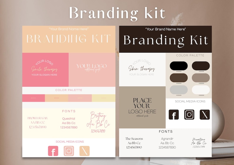 Branding Kit Canva Template - Brand Identity Kit for Small Business - Etsy