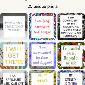 Einzigartige Affirmationen Selbstliebe Bündel quadratische Karten Wanddruck Originalkunstwerk digitale Downloads